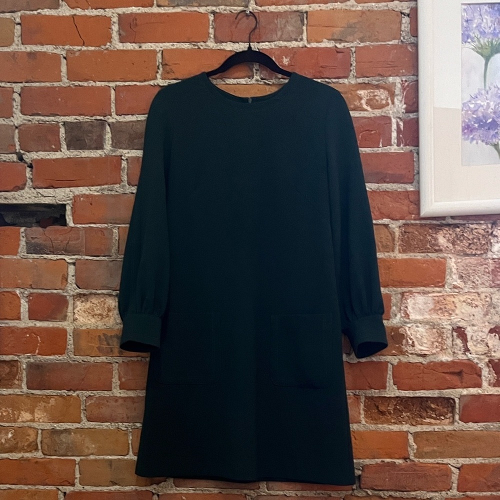 Tara Jarmon Rose Shift Dress Forest Green Discontinued FR38 / US 6